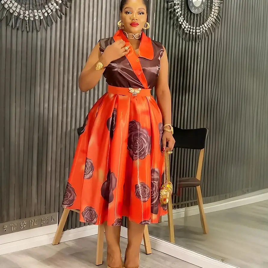 Elegant African Dresses for Women Dashiki Ankara Print Robe Sleeveless Evening Gown Plus Size Turkey Birthday Party Long Dress 
Elegant African Dresses for Women Dashiki Ankara Print Robe Sleeveless Evening Gown Plus Size Turkey Birthday Party Long Dress