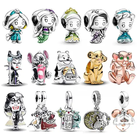 MINISO Disneys Animals Mobilization Charms Beads 925 Sterling Silver Hot Women Original 925 Bracelet Bangle DIY Jewelry Pendant