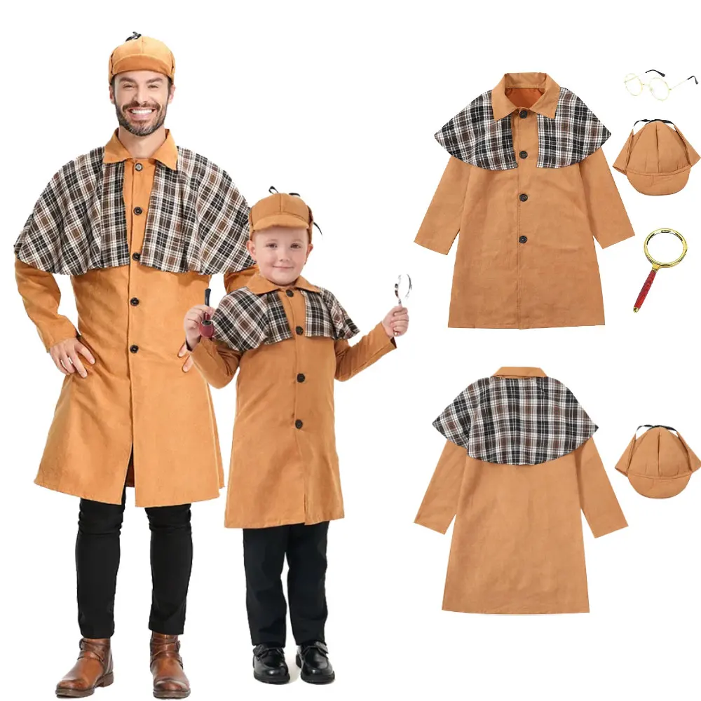 Adult Literary Male Plaid Cloak Detective Doctor Suit Halloween Parent-child Reasoning Game Dress Up Children's Cosplay Costume
Adult Literary Male Plaid Cloak Detective Doctor Suit Halloween Parent-child Reasoning Game Dress Up Children's Cosplay Costume