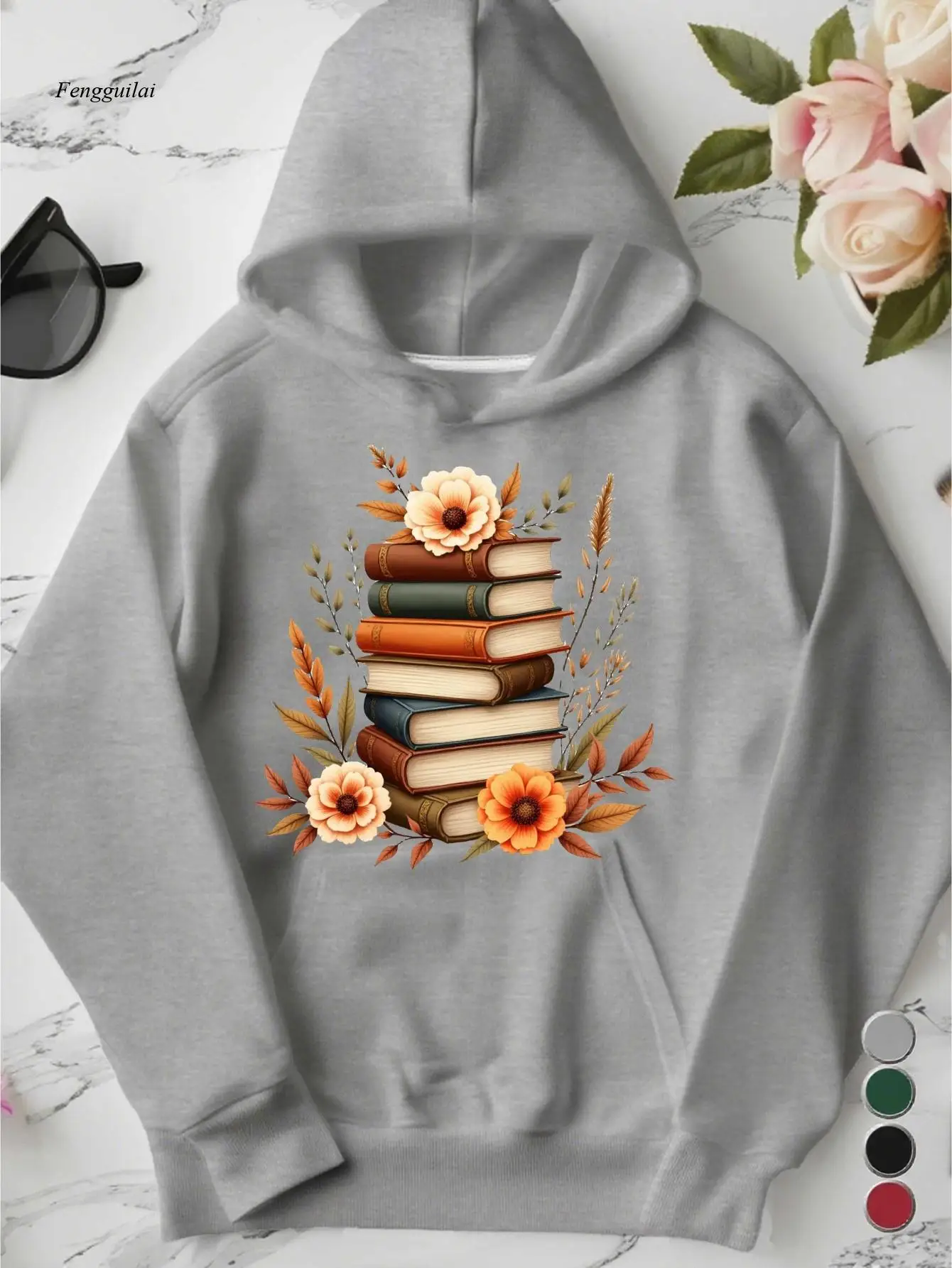 Винтажная толстовка с книгой и цветочным принтом — уютный осенне-зимний пуловер с карманами, свитер для любителей книг
Винтажная толстовка с книгой и цветочным принтом — уютный осенне-зимний пуловер с карманами, свитер для любителей книг