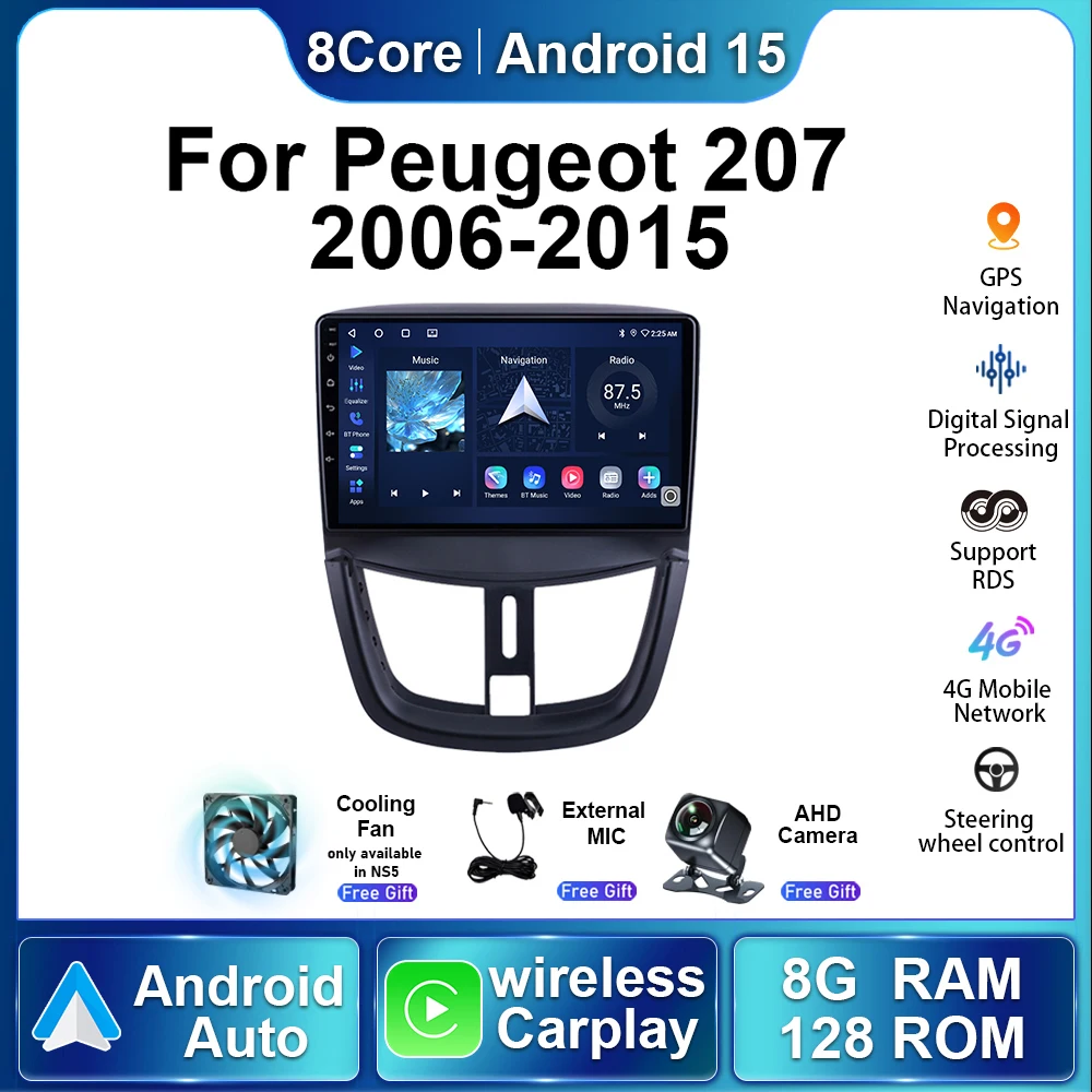 Car Radio Stereo Carplay For 2006 2007 2008 2009 2010 2011 2012 Peugeot 207 Android15 Autoradio Multimedia Player Navigation GPS
Car Radio Stereo Carplay For 2006 2007 2008 2009 2010 2011 2012 Peugeot 207 Android15 Autoradio Multimedia Player Navigation GPS
