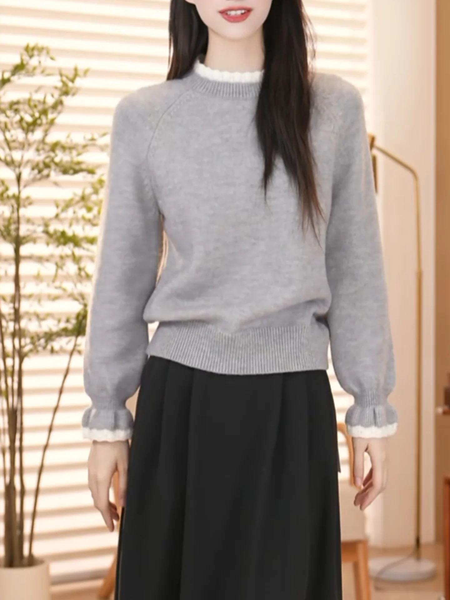 Корейский повседневный вязаный свитер с круглым вырезом и кружевными вставками, с длинными рукавами, для женщин, осенне-зимний, больших размеров, базовый топ
Корейский повседневный вязаный свитер с круглым вырезом и кружевными вставками, с длинными рукавами, для женщин, осенне-зимний, больших размеров, базовый топ