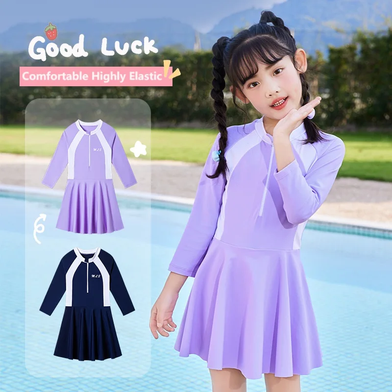 Girls Swimsuit Long Sleeve One Pieces Swimwear For Kids Student Training Swim Suit Kid Children's Conservative Swimsuit In Stock
Girls Swimsuit Long Sleeve One Pieces Swimwear For Kids Student Training Swim Suit Kid Children's Conservative Swimsuit In Stock