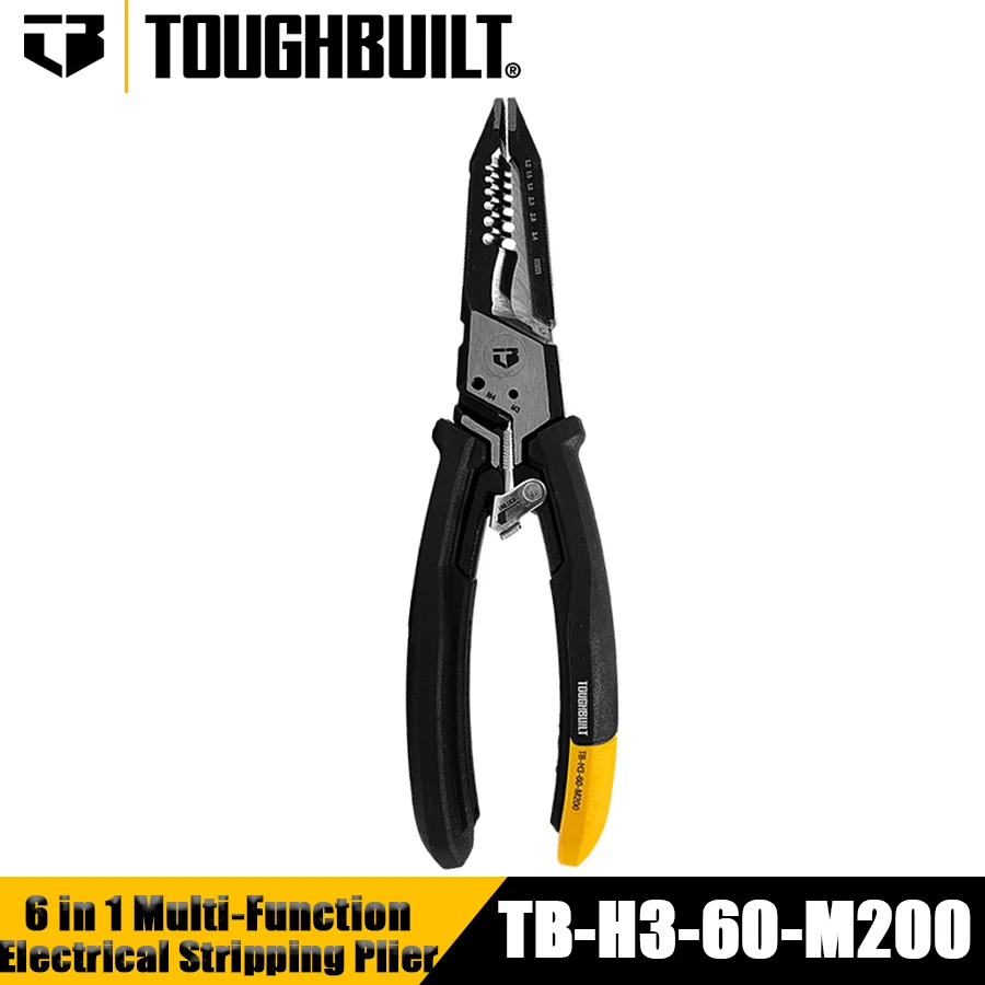 TOUGHBUILT TB-H3-60-M200 6-in-1 Multifunctional Stripping Pliers Electrician Installation Wire Stripper Repair Hand Tools
TOUGHBUILT TB-H3-60-M200 6-in-1 Multifunctional Stripping Pliers Electrician Installation Wire Stripper Repair Hand Tools
