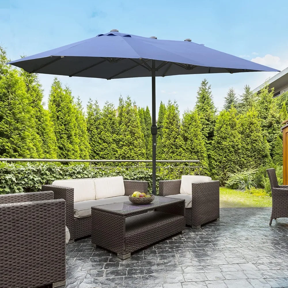 Large Patio Umbrella with Base Included, 15' Steel Rectangular Double Sided Outdoor Umbrella, Sun Protection & Easy, Customized
Large Patio Umbrella with Base Included, 15' Steel Rectangular Double Sided Outdoor Umbrella, Sun Protection & Easy, Customized