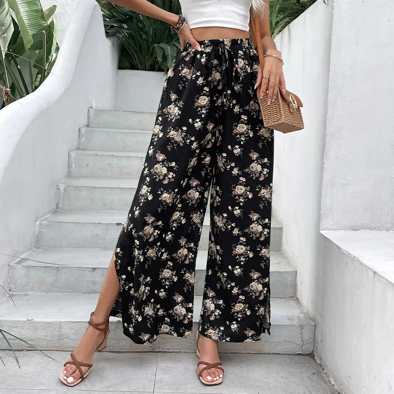 Floral Print Summer Pants 2023 Chic and Elegant Woman Pants High Waist Wide Leg Loose Slit Pants Female Fashion Casual Trousers
Floral Print Summer Pants 2023 Chic and Elegant Woman Pants High Waist Wide Leg Loose Slit Pants Female Fashion Casual Trousers