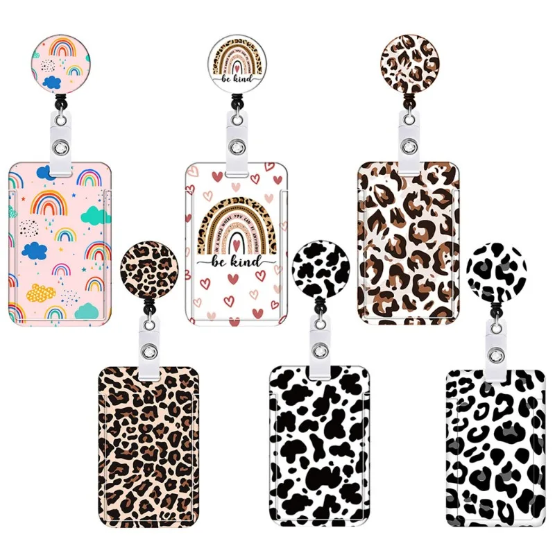 Leopard Print Retractable Badge Reel Holder with Card Holder Neck Strap Lanyard Stylish ID Name Worker Card Keychain for Women
Leopard Print Retractable Badge Reel Holder with Card Holder Neck Strap Lanyard Stylish ID Name Worker Card Keychain for Women