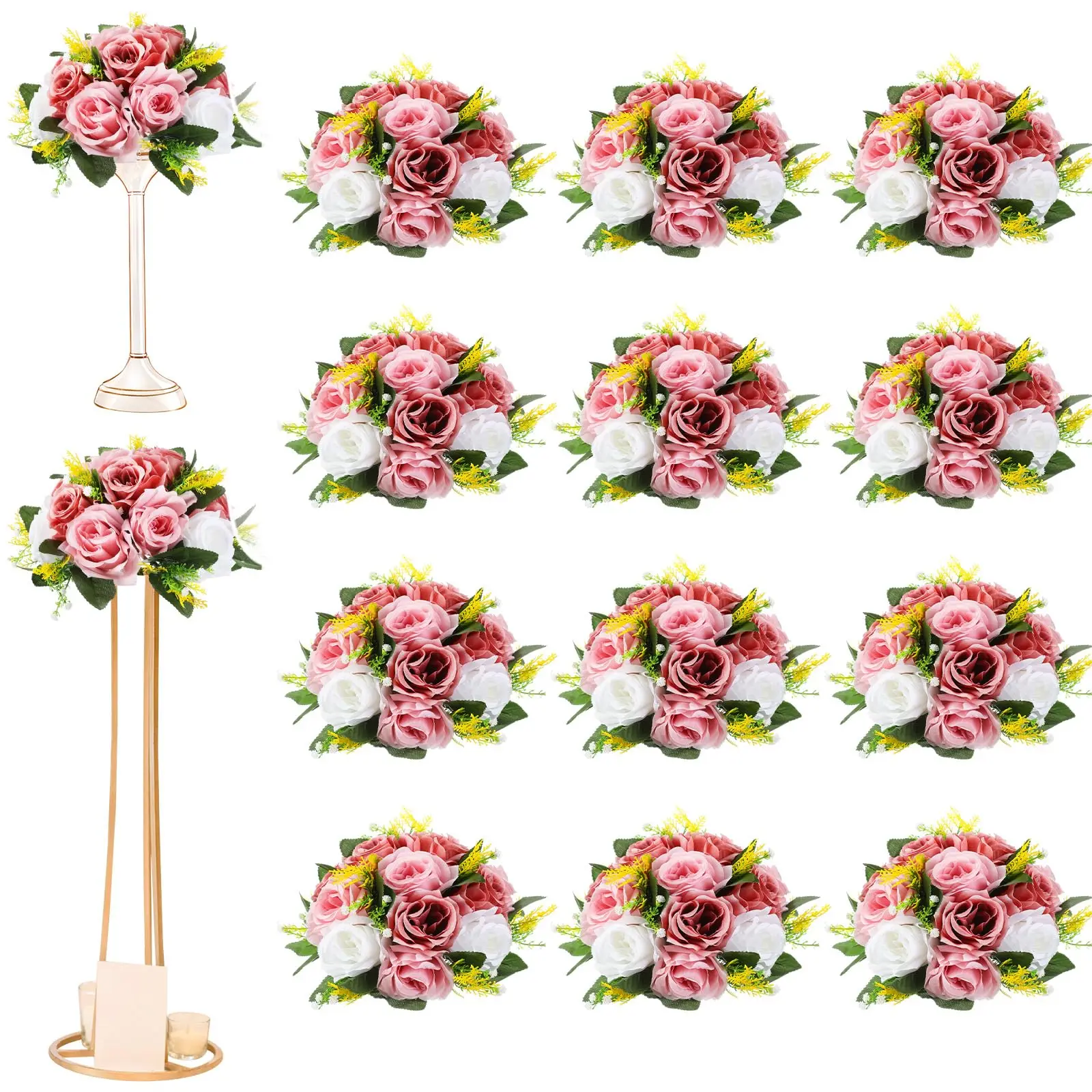 6Pcs Artificial Flowers Centerpiece Table Decorations Rose Ball for Weddding Floral Arrangements Bouquet for Party Home Decor
6Pcs Artificial Flowers Centerpiece Table Decorations Rose Ball for Weddding Floral Arrangements Bouquet for Party Home Decor
