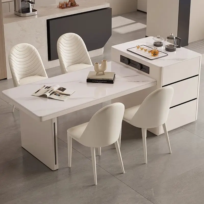 Integrated rock slab small apartment multi-functional retractable dining table household
Integrated rock slab small apartment multi-functional retractable dining table household