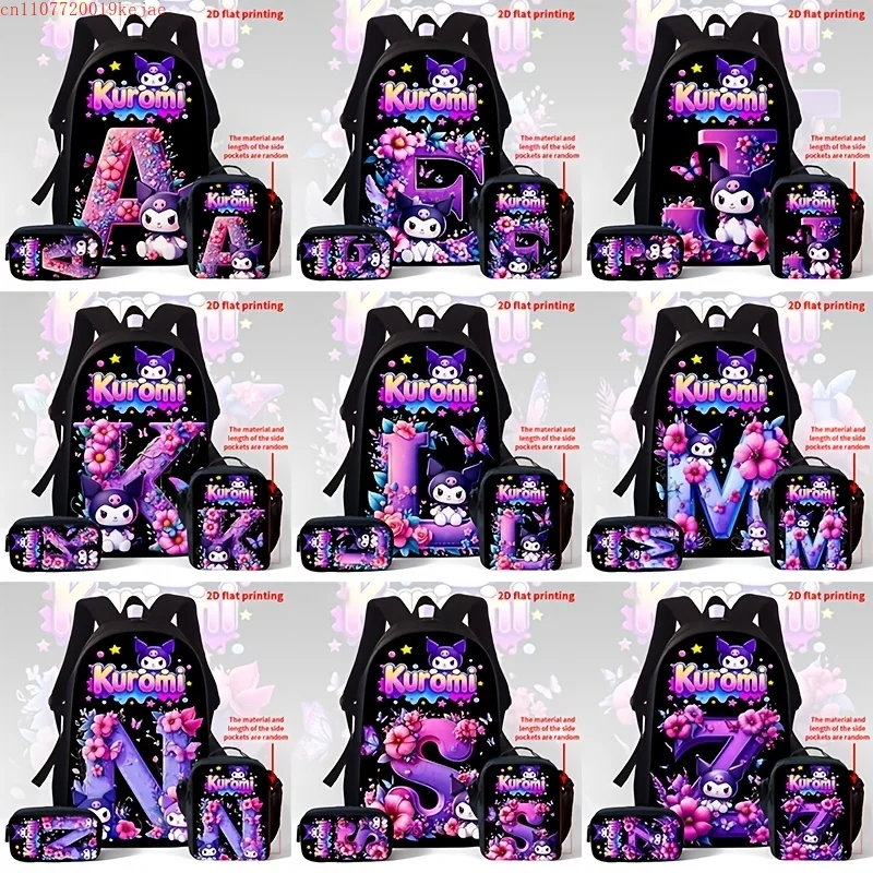 3pcs Kuromi And Letter Pattern Backpack Set, Featuring 2D Flat Prints, Includes a Backpack And a Clutch, with Zipper Design And
3pcs Kuromi And Letter Pattern Backpack Set, Featuring 2D Flat Prints, Includes a Backpack And a Clutch, with Zipper Design And