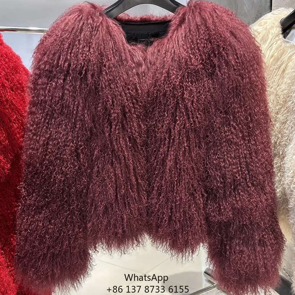 2025 Winter Warm Fur Coats Burgundy Curly Sheep Fur Coats For Ladies Fluffy Mongolian Lamb Fur Coat
2025 Winter Warm Fur Coats Burgundy Curly Sheep Fur Coats For Ladies Fluffy Mongolian Lamb Fur Coat