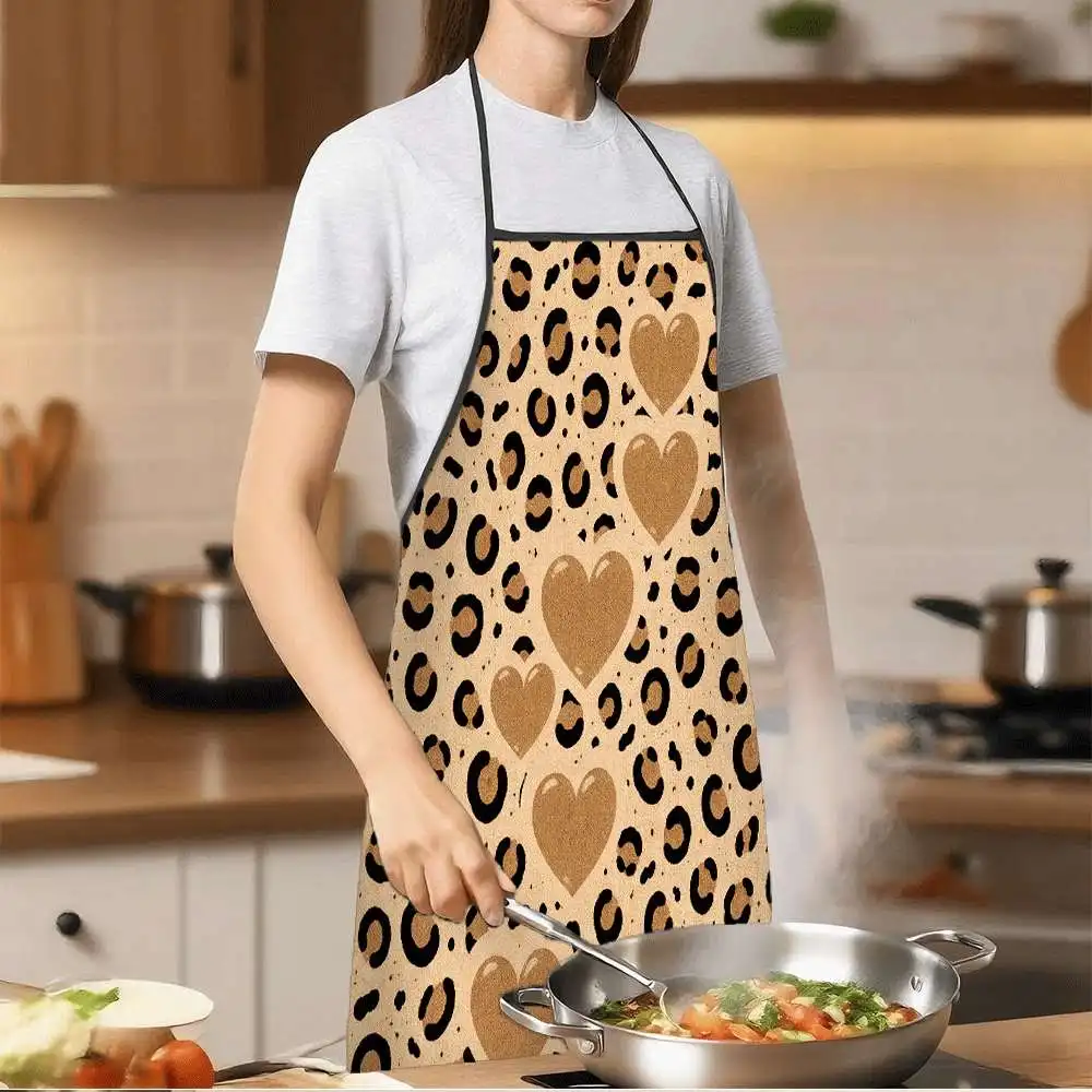 Leopard Print Apron with Heart Pattern, Durable Easy Clean Polyester Apron for Cooking Gardening, 1pc/2pcs/4pcs
Leopard Print Apron with Heart Pattern, Durable Easy Clean Polyester Apron for Cooking Gardening, 1pc/2pcs/4pcs