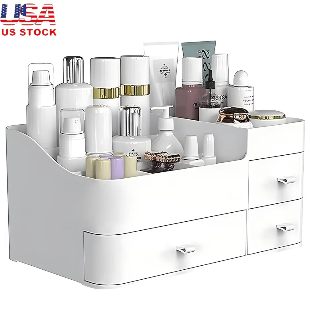 Large Capacity Makeup Organizer with Drawers Waterproof Cosmetic Perfume Storage Bathroom Vanity Bedroom Countertop Accessories
Large Capacity Makeup Organizer with Drawers Waterproof Cosmetic Perfume Storage Bathroom Vanity Bedroom Countertop Accessories