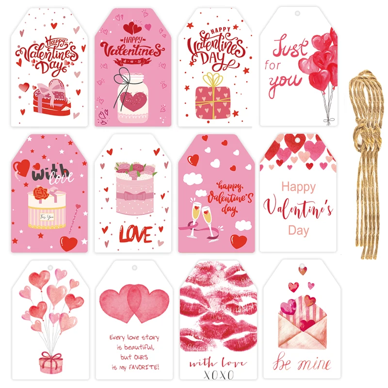 60pcs Pink Red Heart Love Gift Tags With Twine Hanging Label Cards for Wedding Valentine's Day Party Decoration Gifts Wrapping
60pcs Pink Red Heart Love Gift Tags With Twine Hanging Label Cards for Wedding Valentine's Day Party Decoration Gifts Wrapping