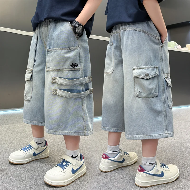 New Arrival Summer Kids Child Fashion Jeans Shorts with Pocket for Teens Boy Casual Straight Fit Denim Capris Loose Shorts 5-14Y
New Arrival Summer Kids Child Fashion Jeans Shorts with Pocket for Teens Boy Casual Straight Fit Denim Capris Loose Shorts 5-14Y