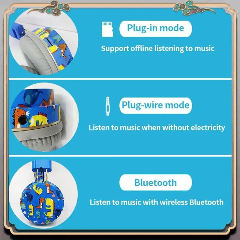 Wireless Bluetooth Headset With Microphone Dinosaur Animal Stereo Music Earphone TF Card Headphones For Kids Durable Pink
Wireless Bluetooth Headset With Microphone Dinosaur Animal Stereo Music Earphone TF Card Headphones For Kids Durable Pink