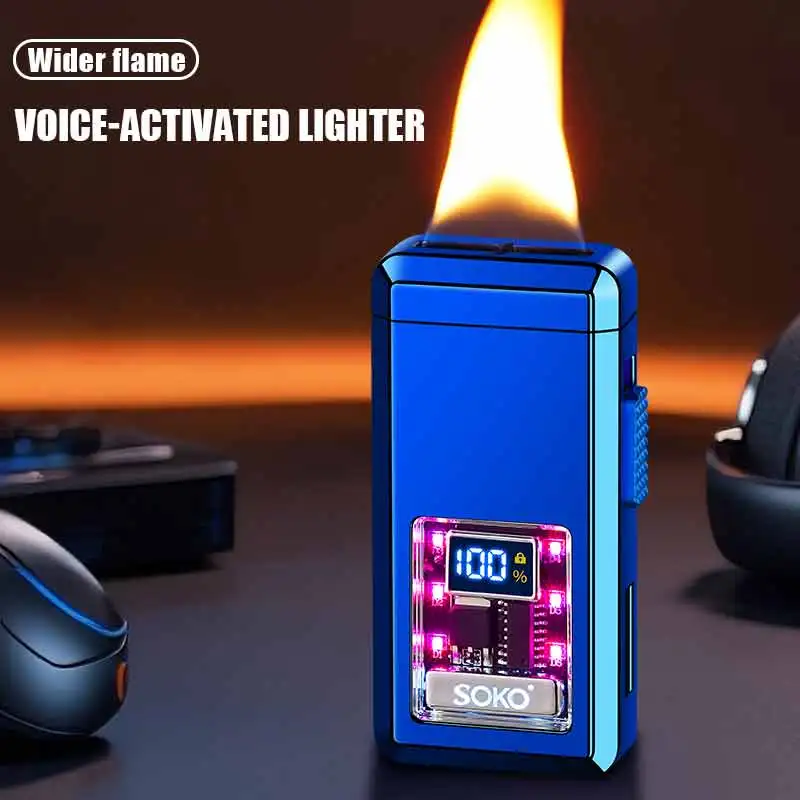 Voice-activated Seven-hole Width Flame Lighter Visible Gas Window, Colorful Lights, Multiple Ignition Methods, Type-C Charging
Voice-activated Seven-hole Width Flame Lighter Visible Gas Window, Colorful Lights, Multiple Ignition Methods, Type-C Charging