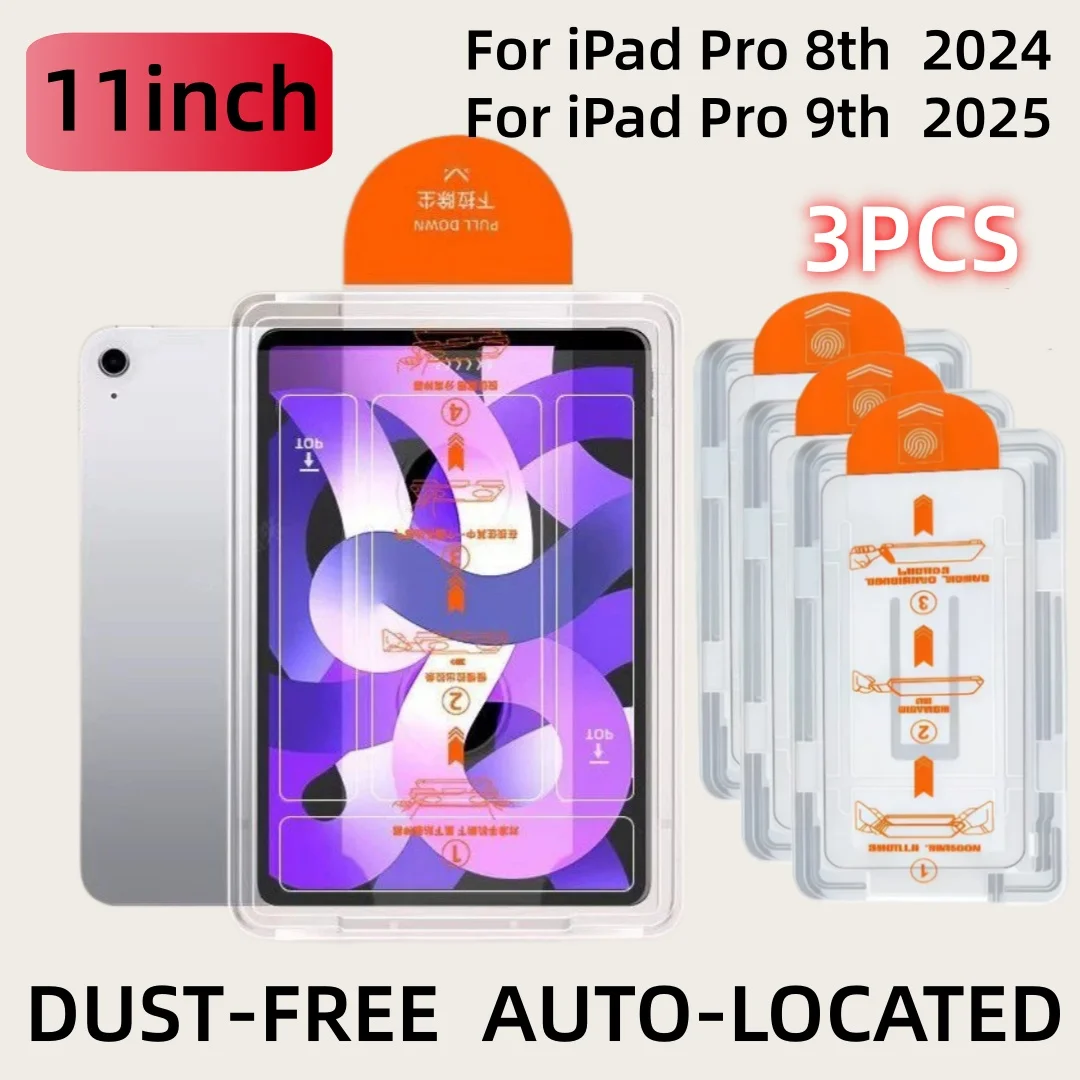 3PCS for iPad Pro 8th(M4)-2024 9th(M5)-2025 11inch 9H+ Tempered Glass Screen Protector with Easy-Install
3PCS for iPad Pro 8th(M4)-2024 9th(M5)-2025 11inch 9H+ Tempered Glass Screen Protector with Easy-Install