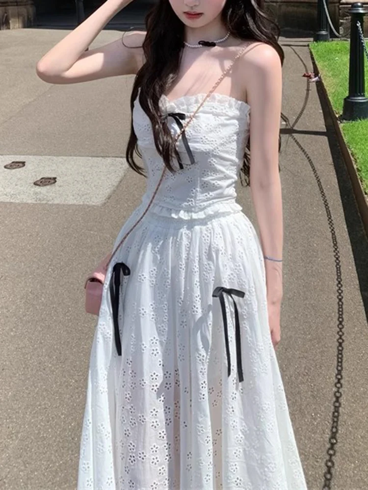 Sweet Sleeveless Y2k Crop Top + Casual Slim Midi Party Dress Summer Korean Fashion Elegant Women's French 2 Piece Skirt Set
Sweet Sleeveless Y2k Crop Top + Casual Slim Midi Party Dress Summer Korean Fashion Elegant Women's French 2 Piece Skirt Set