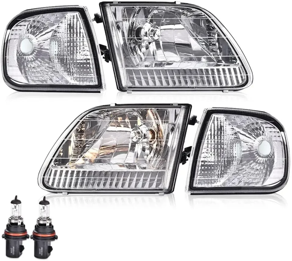 Headlight Assembly Compatible with 1997-2004 Ford F150 /1997-2002 Ford Expedition W/Clear Corner Signal Lamps 3L3Z13008DA FO2502
Headlight Assembly Compatible with 1997-2004 Ford F150 /1997-2002 Ford Expedition W/Clear Corner Signal Lamps 3L3Z13008DA FO2502