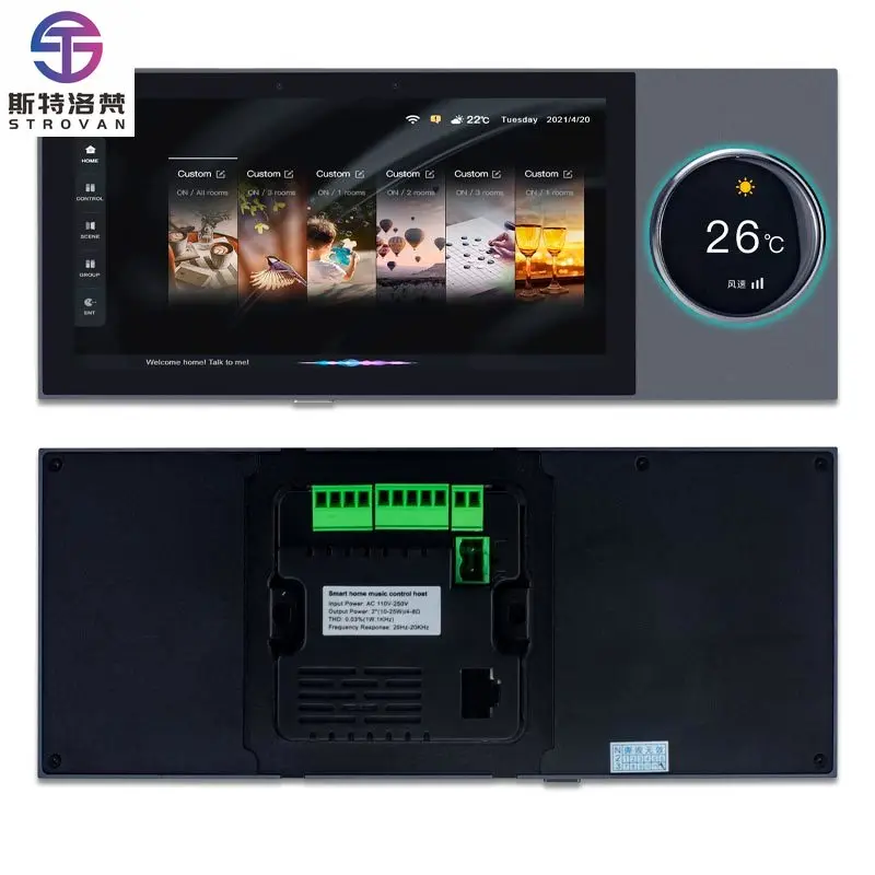 6 Inch Smart Home Multi-functional Central Control Panel Zigbee Gateway Switch Controller Wifi Audio in Wall Amplifier