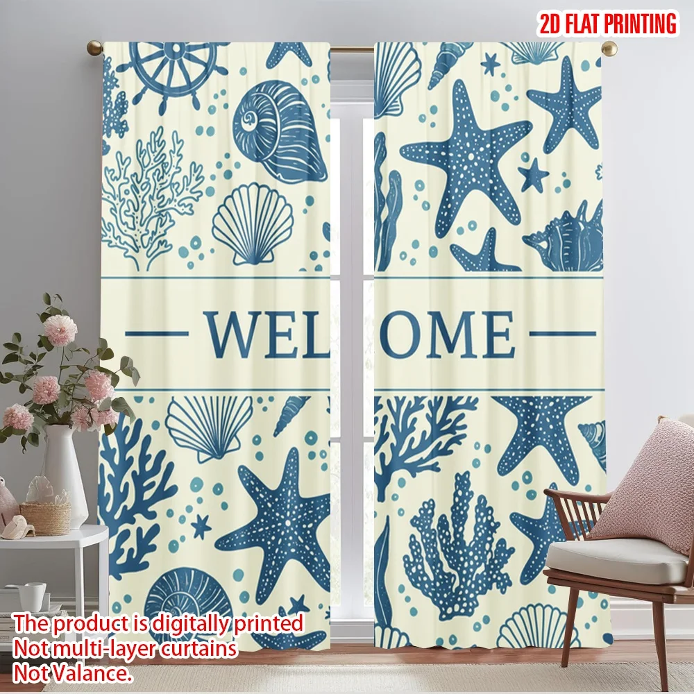 2pcs 2D flat printing Curtain Seashell Starfish Welcome 100% Polyester Fabric Without Electricity Festive Curtains Perfect for
2pcs 2D flat printing Curtain Seashell Starfish Welcome 100% Polyester Fabric Without Electricity Festive Curtains Perfect for