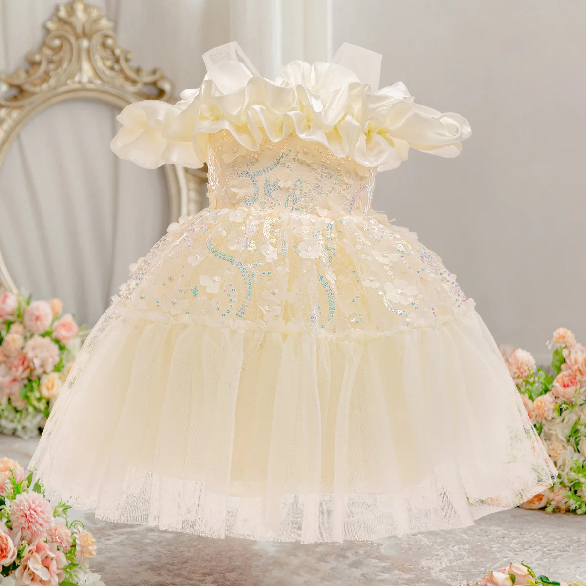 Flower Girl Wedding Dresses Kids Girl 1st Birthday Party Dresses For Girls Elegant Dresses Floral Sequin Tutu Princess Costumes
Flower Girl Wedding Dresses Kids Girl 1st Birthday Party Dresses For Girls Elegant Dresses Floral Sequin Tutu Princess Costumes