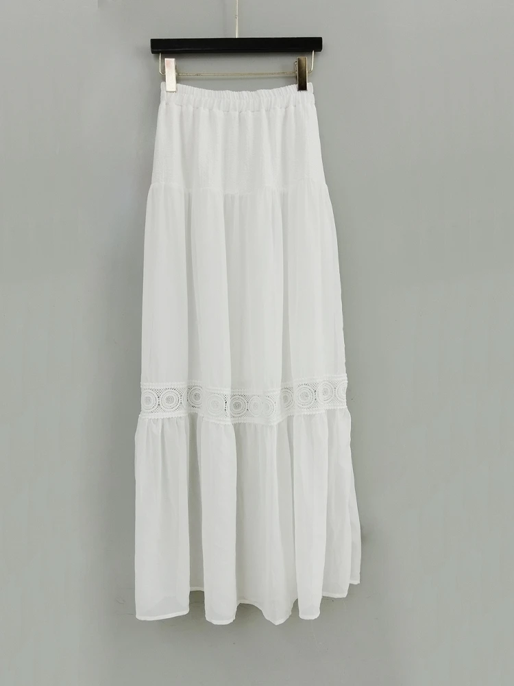 White Lace Trim A-Line Midi Skirt Women's Summer Slimming High Waist Flared Skirt Street Style Half-length Skirt
White Lace Trim A-Line Midi Skirt Women's Summer Slimming High Waist Flared Skirt Street Style Half-length Skirt