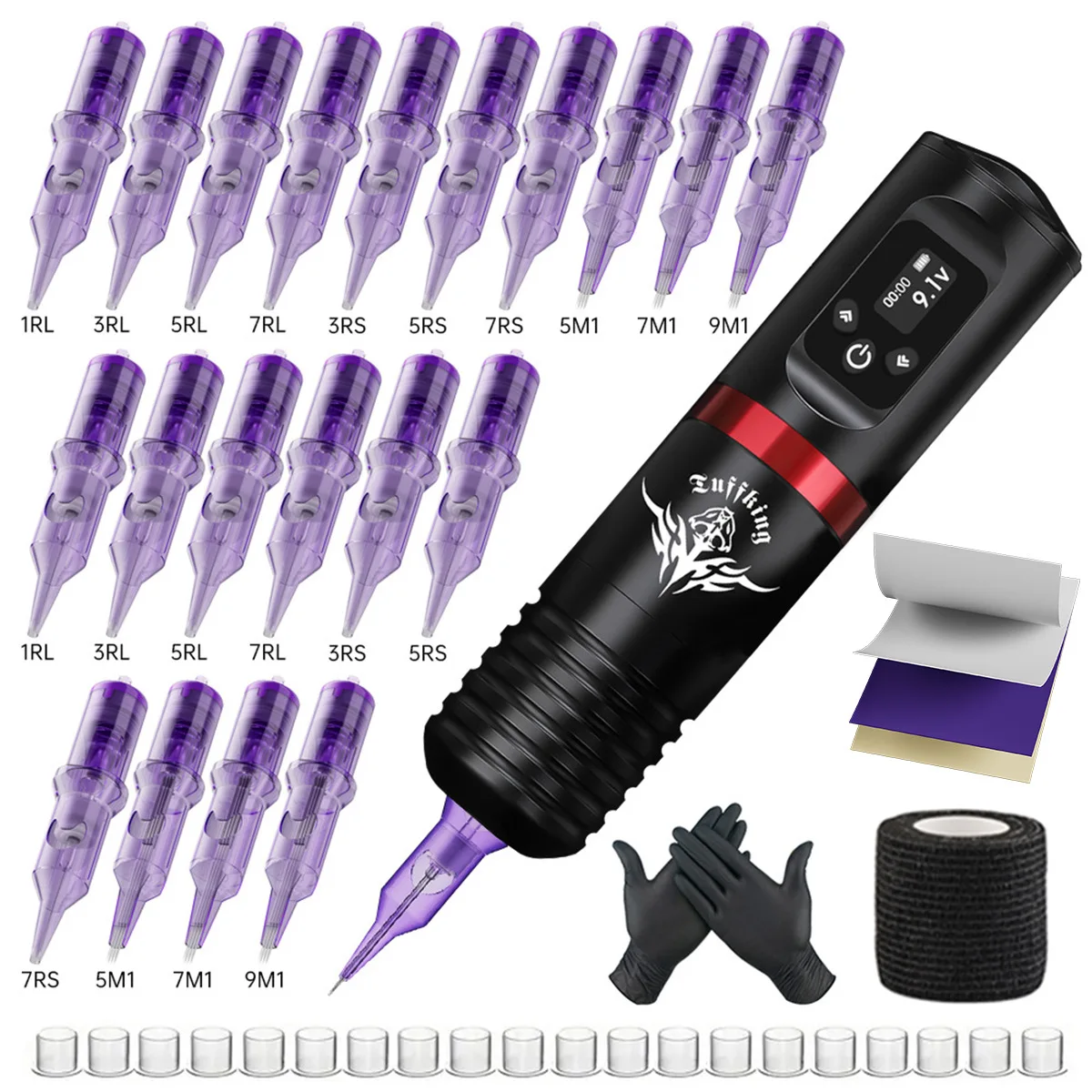 Tuffking wireless battery pen tattoo machine set, cutting line and fogging machine, complete set of consumables
Tuffking wireless battery pen tattoo machine set, cutting line and fogging machine, complete set of consumables