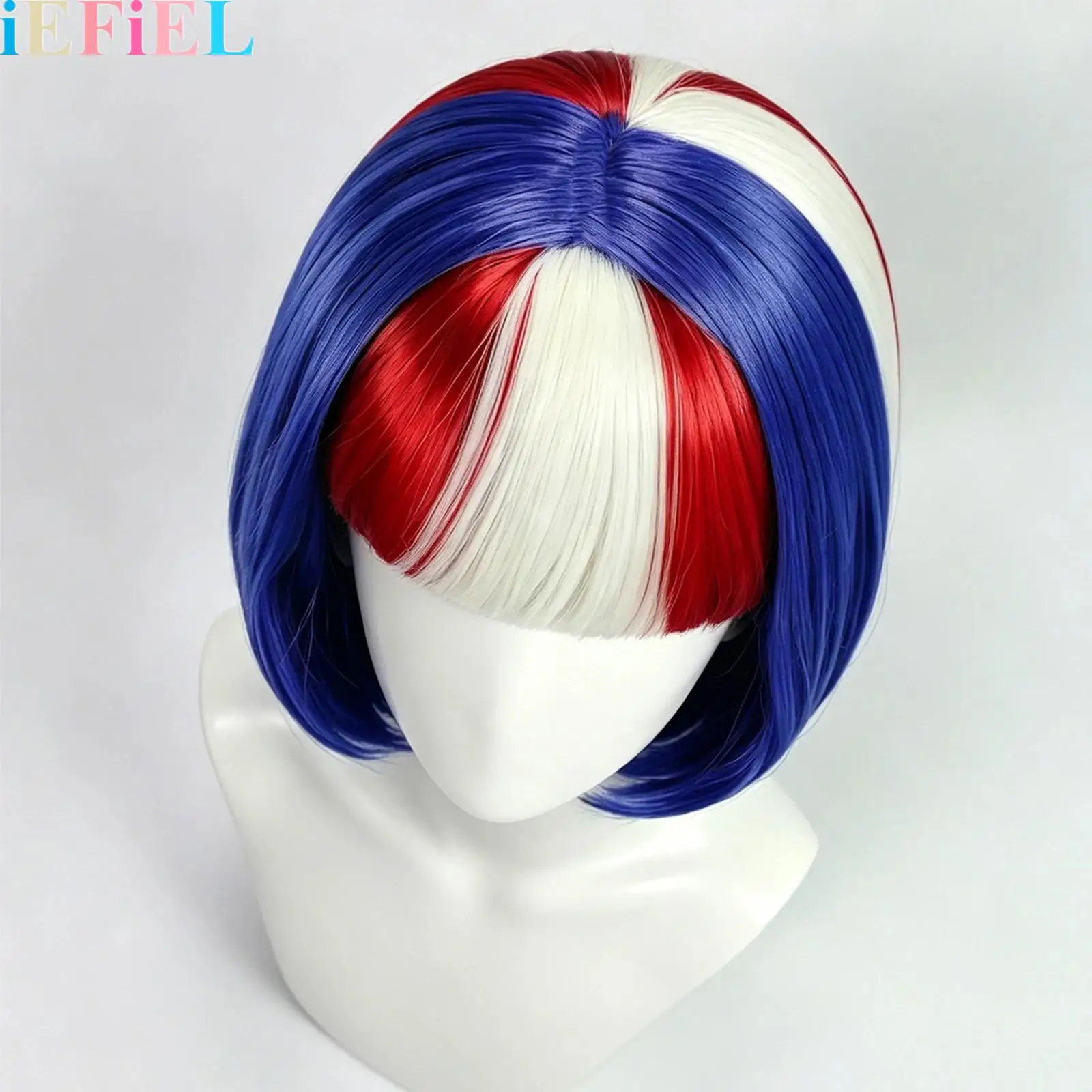 Halloween Cosplay Bob Wig Short Straight Synthetic Hair Red White Blue Neat Bang Bob Wig for Theme Party Role Play Accessory
Halloween Cosplay Bob Wig Short Straight Synthetic Hair Red White Blue Neat Bang Bob Wig for Theme Party Role Play Accessory