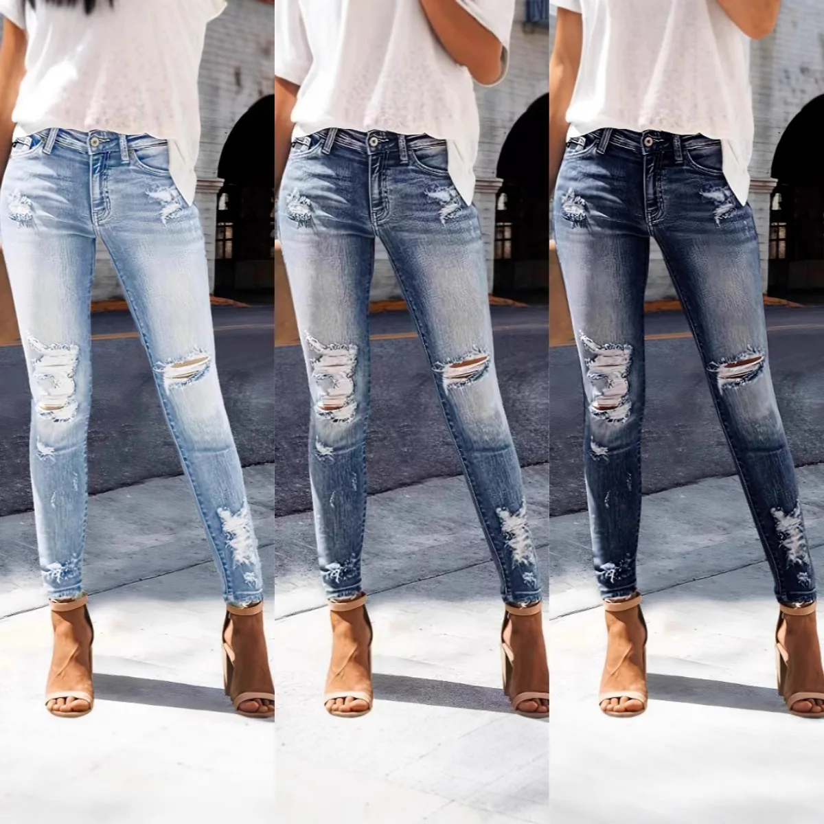 2025 New Jeans Women's Ripped Elastic Slim Slim Women's Trousers Europe and America
2025 New Jeans Women's Ripped Elastic Slim Slim Women's Trousers Europe and America