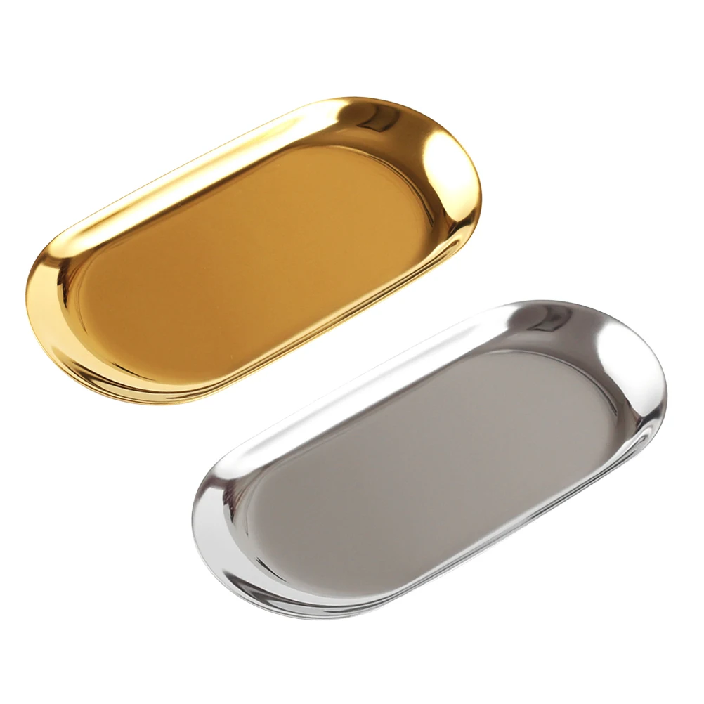 2Pcs StainlessSteelFruitPlateJewelryDish OvalStorageTray Trays DurableFashionable Decorative Organizer BedroomBathroom
2Pcs StainlessSteelFruitPlateJewelryDish OvalStorageTray Trays DurableFashionable Decorative Organizer BedroomBathroom