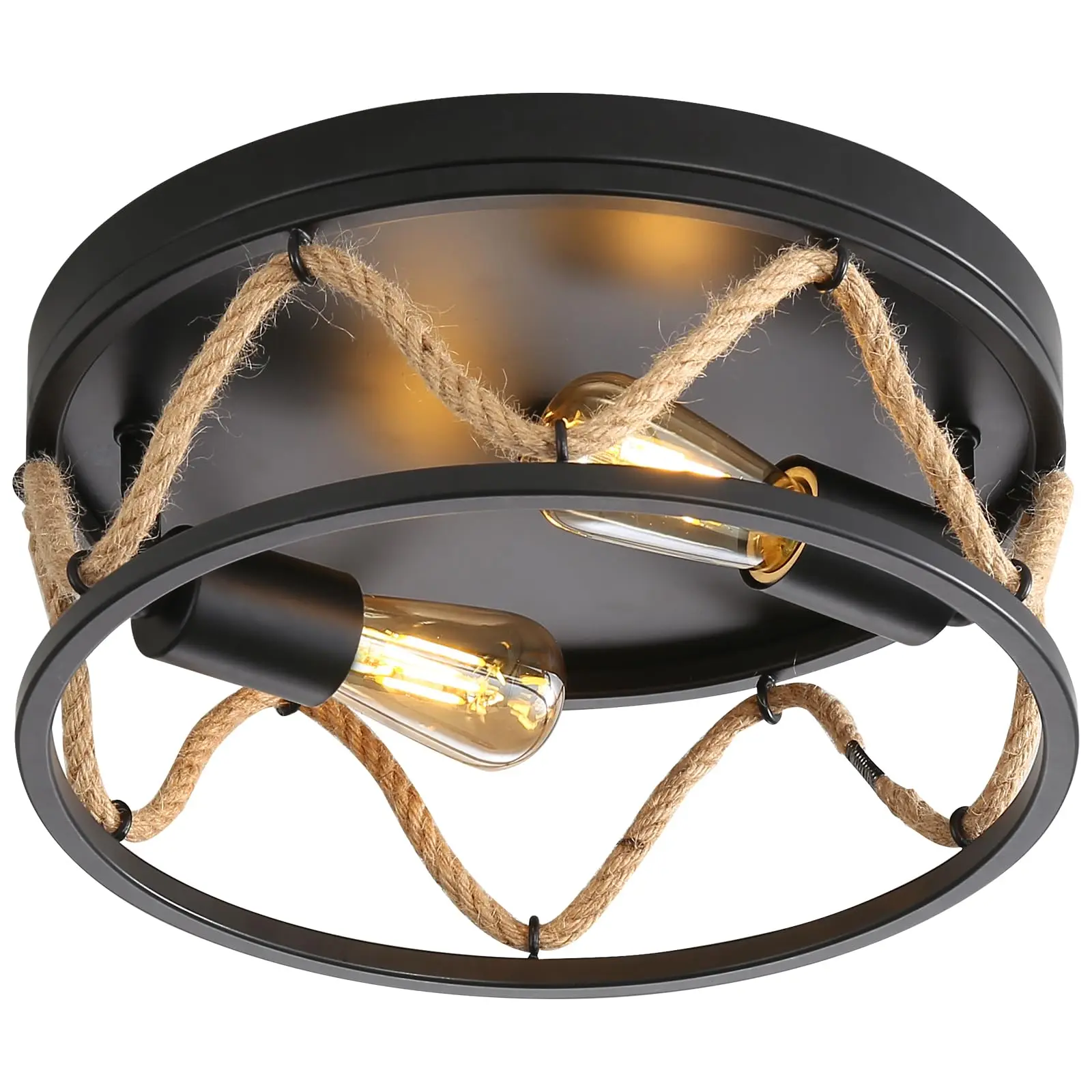 Retro Ceiling Light Black Ceiling Lamp 2-Light Living Hemp Rope Ceiling Light Fixture For Room Dining Room Loft Hallway Loft
Retro Ceiling Light Black Ceiling Lamp 2-Light Living Hemp Rope Ceiling Light Fixture For Room Dining Room Loft Hallway Loft