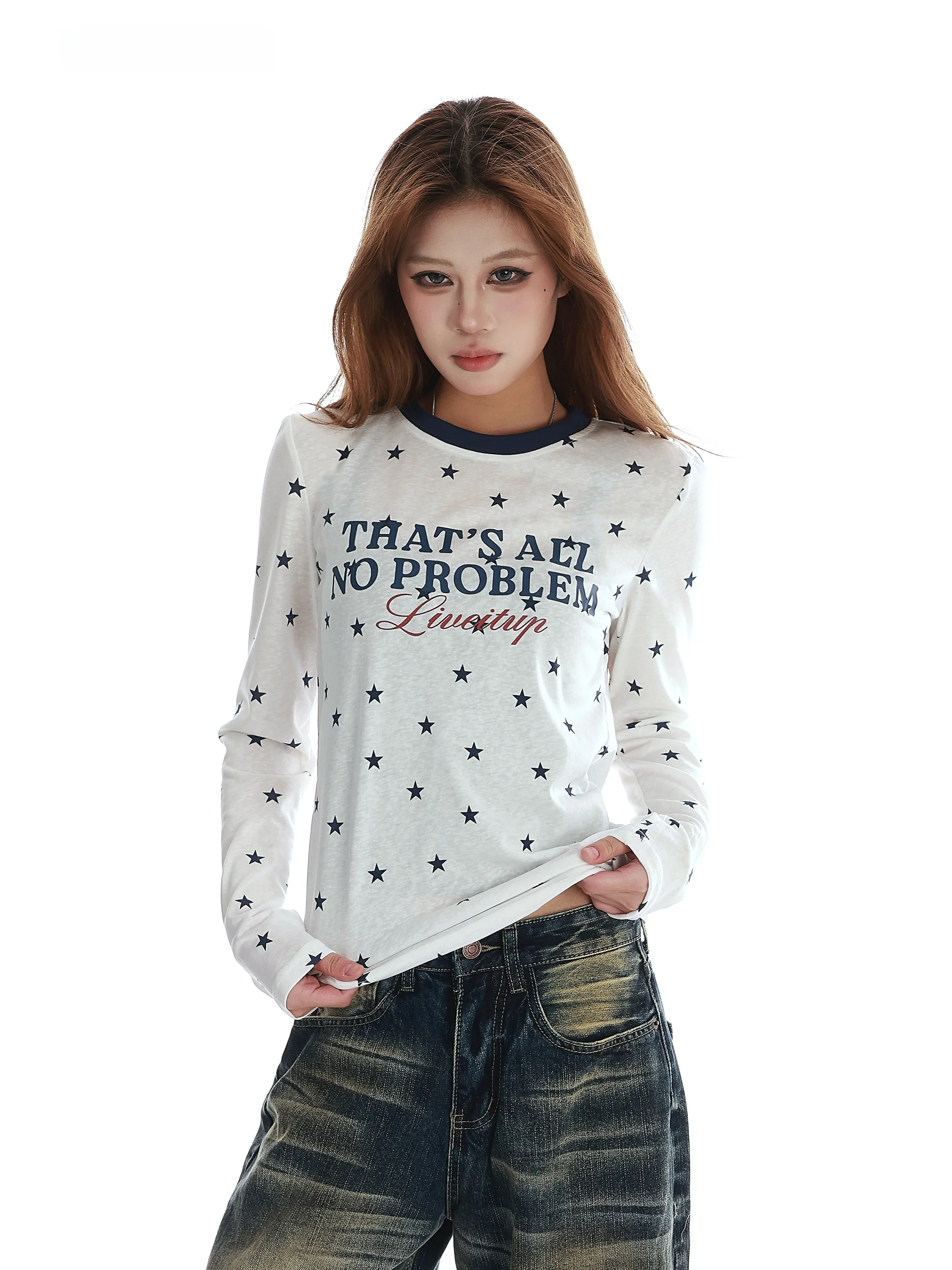 American Style Long Sleeve T-Shirt Women's Summer Slim Fit Printed Casual Top Soft Comfortable Breathable Polyester Blend
American Style Long Sleeve T-Shirt Women's Summer Slim Fit Printed Casual Top Soft Comfortable Breathable Polyester Blend