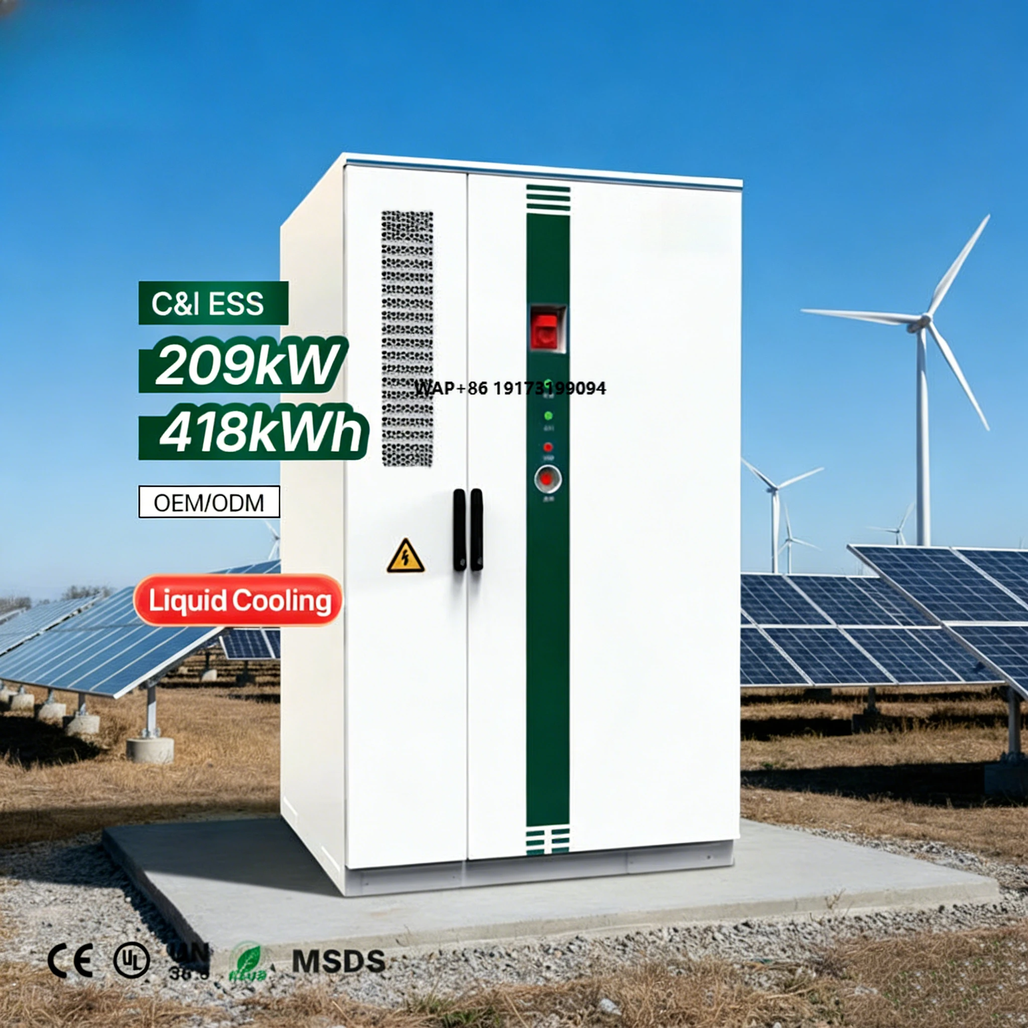 HJ 261kWh 418kWh 522kWh 5MW C&I Energy Storage System High Voltage LiFePO4 Battery Liquid Cooling Solar BESS for Factory Grid
HJ 261kWh 418kWh 522kWh 5MW C&I Energy Storage System High Voltage LiFePO4 Battery Liquid Cooling Solar BESS for Factory Grid
