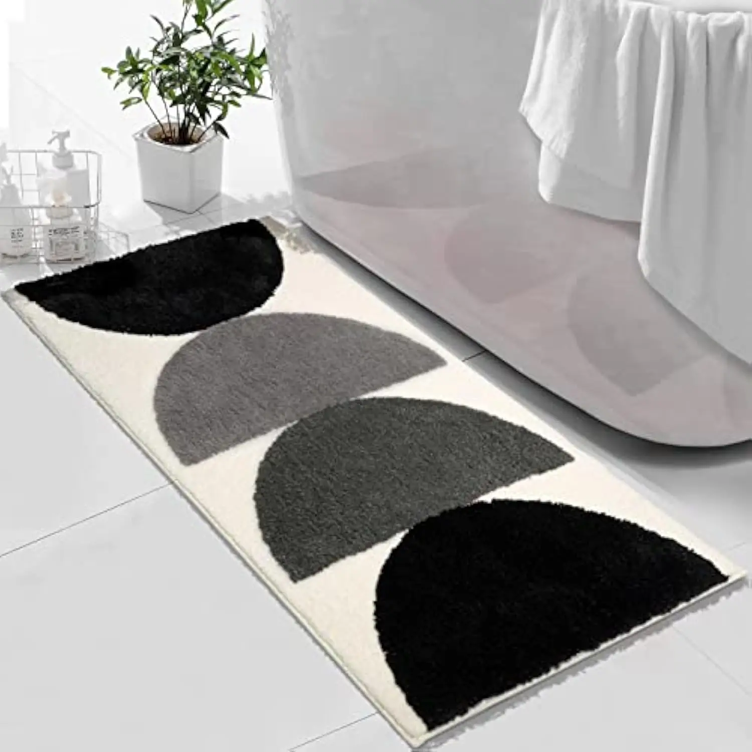 Boho Bathroom Runner Rug 24x48, Long Bathroom Rugs, Large Rug Runner Washable for Bathroom Non Slip,Black and White Bath Mat W
Boho Bathroom Runner Rug 24x48, Long Bathroom Rugs, Large Rug Runner Washable for Bathroom Non Slip,Black and White Bath Mat W