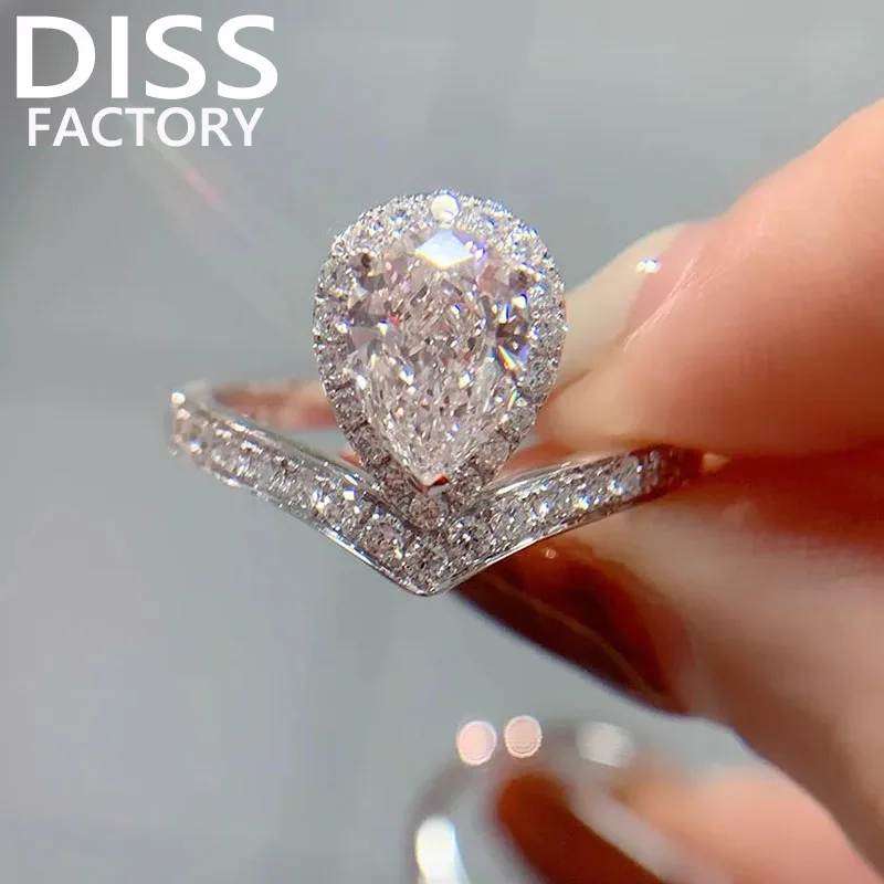 Au585 Real Solid 14K White Gold Ring Women Engagement Anniversary Wedding Ring Pear Moissanite Diamond Ring Water Drop Trendy
Au585 Real Solid 14K White Gold Ring Women Engagement Anniversary Wedding Ring Pear Moissanite Diamond Ring Water Drop Trendy