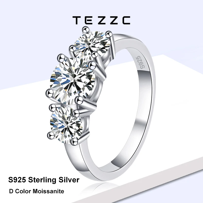 Tezzc 100% 925 Sterling Silver Engagement Rings for Woman 2ct Moissanite Rings Wedding Party Jewelry With GRA Certificate
Tezzc 100% 925 Sterling Silver Engagement Rings for Woman 2ct Moissanite Rings Wedding Party Jewelry With GRA Certificate
