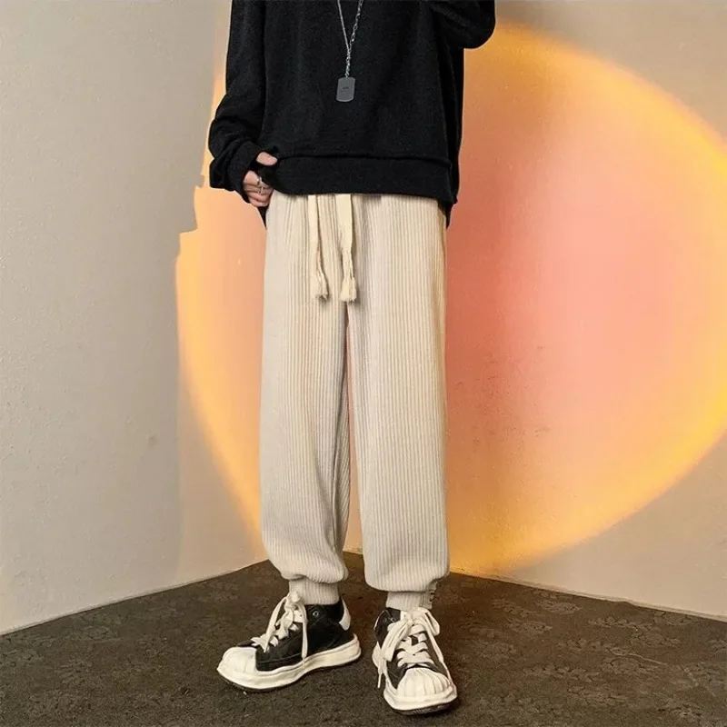 Corduroy Men's Sweatpants Letters Apricot Fleece-lined and Extra Thick Trousers Harajuku Autumn Winter Casual Male Sports Pants
Corduroy Men's Sweatpants Letters Apricot Fleece-lined and Extra Thick Trousers Harajuku Autumn Winter Casual Male Sports Pants