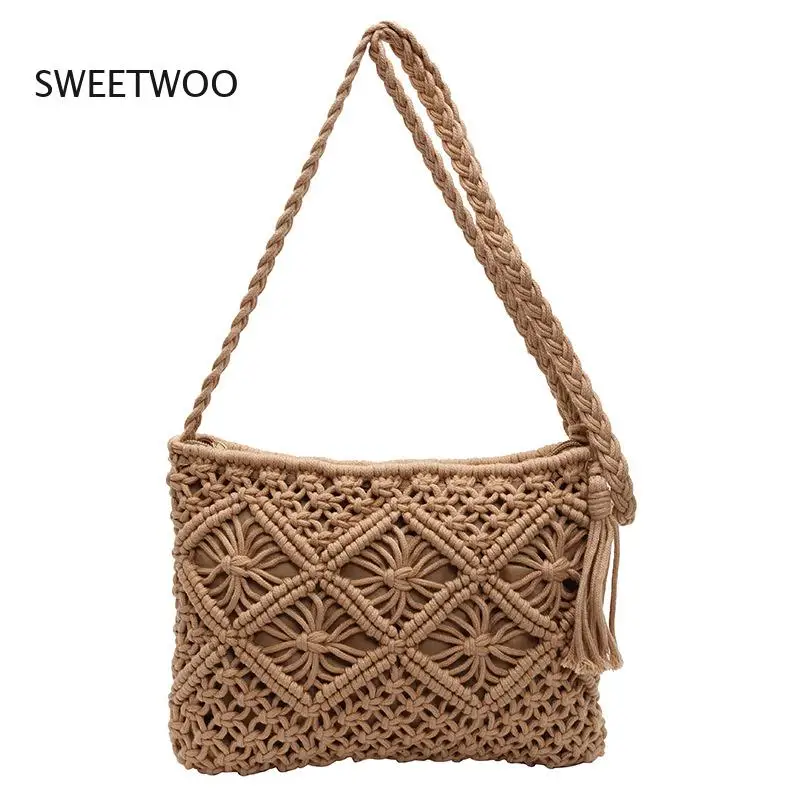 Women Hollow Out Crochet Crossbody Bag Bohemian Style Casual Summer Beach Woven Shoulder Purse for Ladies
Women Hollow Out Crochet Crossbody Bag Bohemian Style Casual Summer Beach Woven Shoulder Purse for Ladies