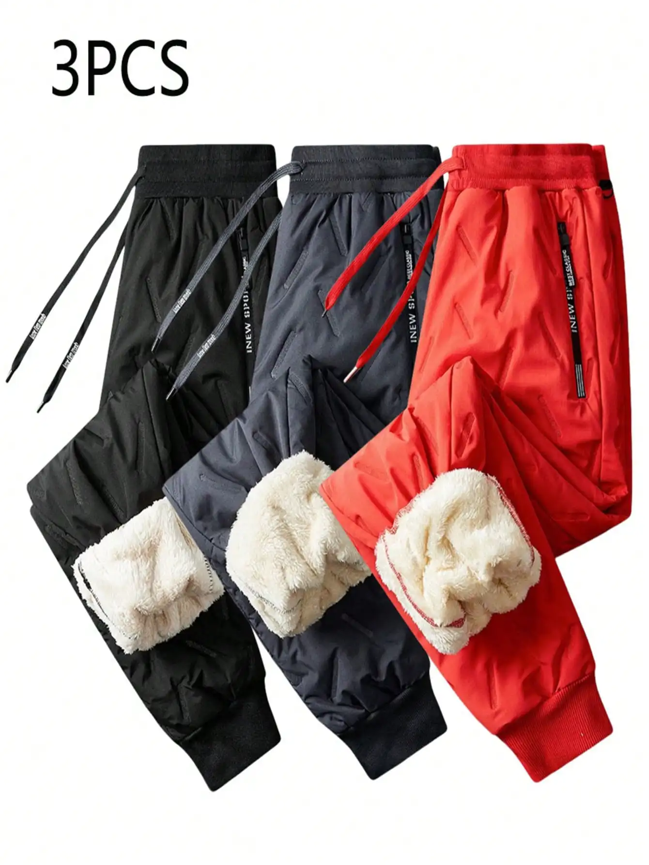 Комплект из 3 мужских теплых джоггеров на флисовой подкладке с карманами на молнии, однотонные, для зимы, активного отдыха и повседневной носки
Комплект из 3 мужских теплых джоггеров на флисовой подкладке с карманами на молнии, однотонные, для зимы, активного отдыха и повседневной носки