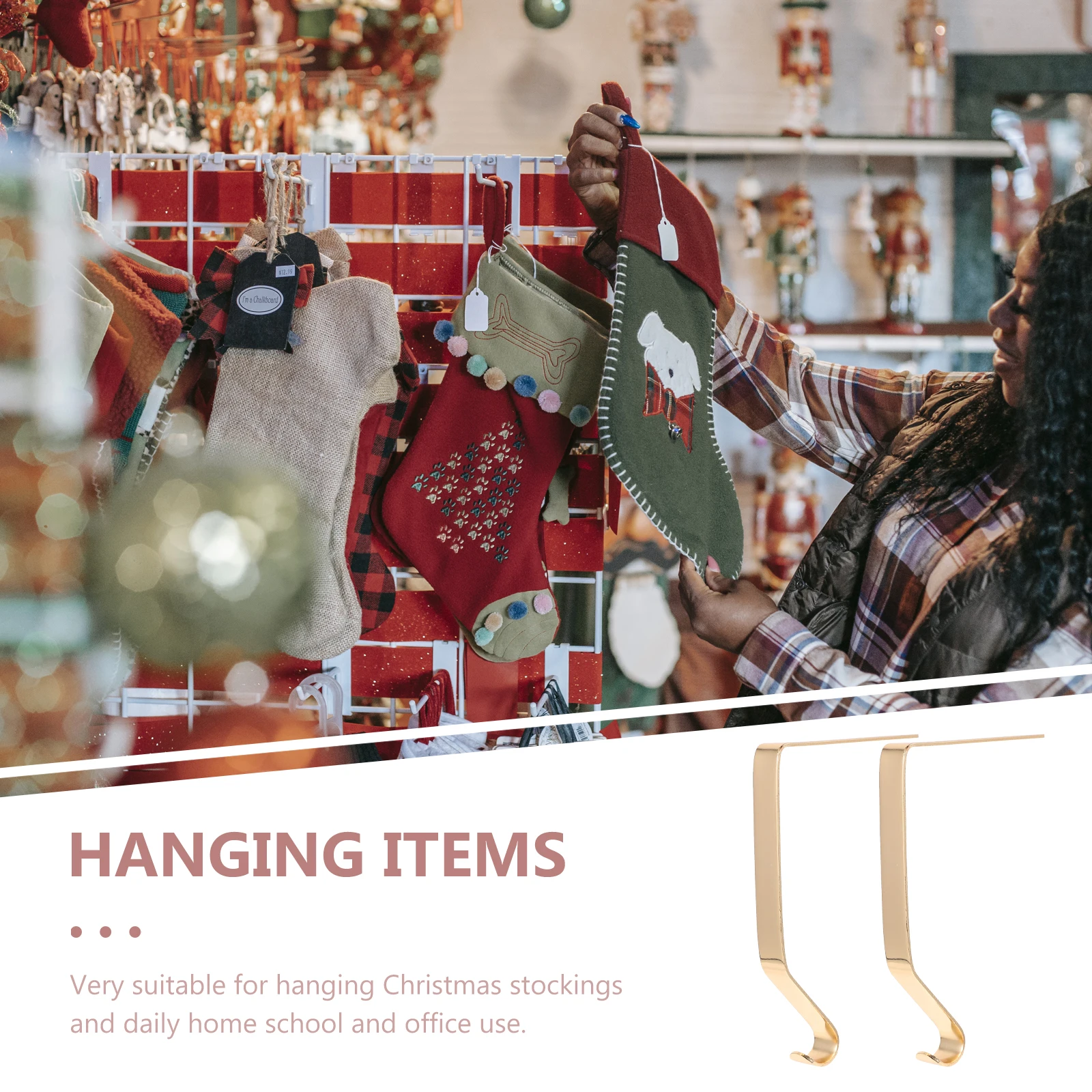 2 Pcs Hooks Christmas Stocking Holiday Hangers Sock Hanging Holder Mantel Golden Christams Vacation
2 Pcs Hooks Christmas Stocking Holiday Hangers Sock Hanging Holder Mantel Golden Christams Vacation