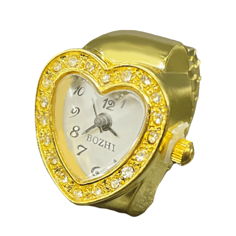 Fashion Elastic Finger Ring Watch Heart-shaped Golden Glitter Ring Watch Vintage Digital Watch Jewelry
Fashion Elastic Finger Ring Watch Heart-shaped Golden Glitter Ring Watch Vintage Digital Watch Jewelry