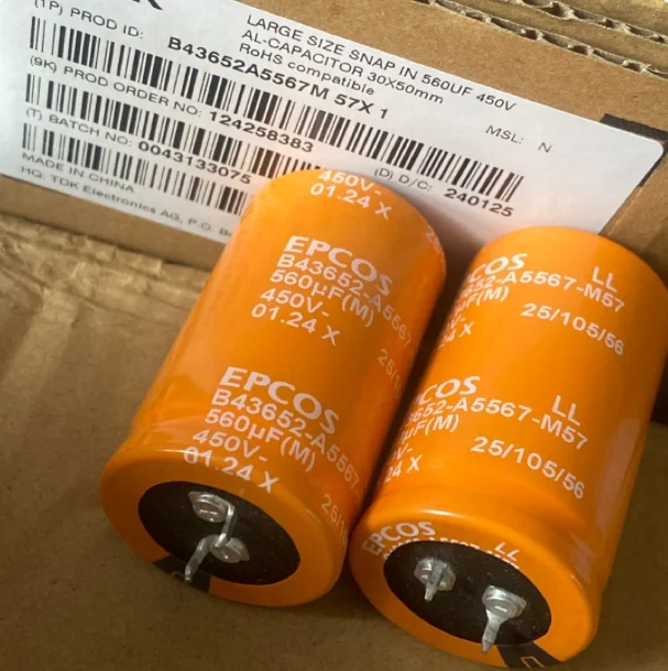 4pcs/lot Original EPCOS 450V 560UF LL series 30X50mm B43652A5567M audio electrolytic capacitors free shipping
4pcs/lot Original EPCOS 450V 560UF LL series 30X50mm B43652A5567M audio electrolytic capacitors free shipping