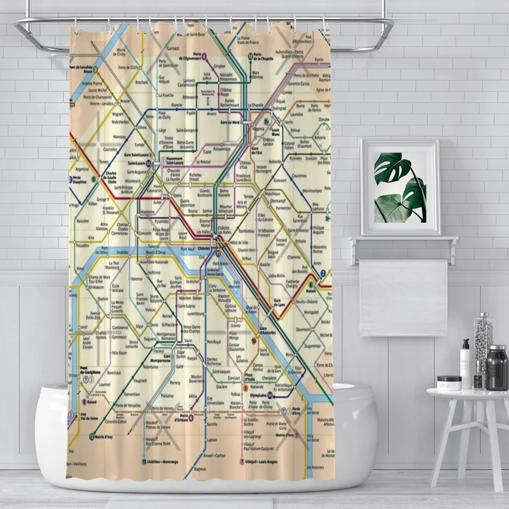 Shower curtain Bathroom Paris METRO Map decor Modern household items Bathroom curtain Graduation gift Festival gift
Shower curtain Bathroom Paris METRO Map decor Modern household items Bathroom curtain Graduation gift Festival gift