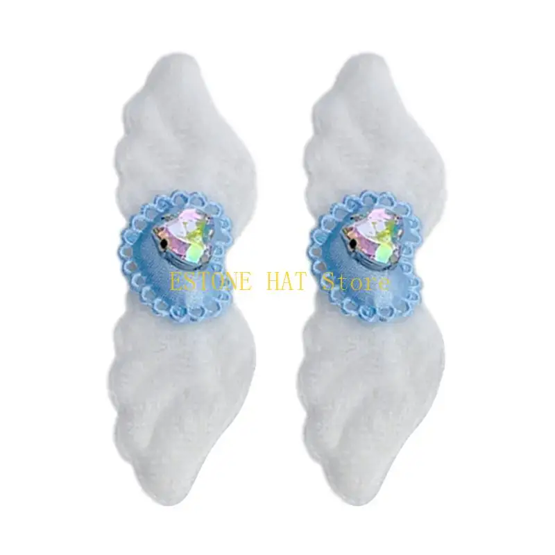 49MF 1pair Plush Wing Hairpins with Rhinestones Heart Decals Girl Bangs Ponytail Braids Hair Clip for Woman Gift
49MF 1pair Plush Wing Hairpins with Rhinestones Heart Decals Girl Bangs Ponytail Braids Hair Clip for Woman Gift