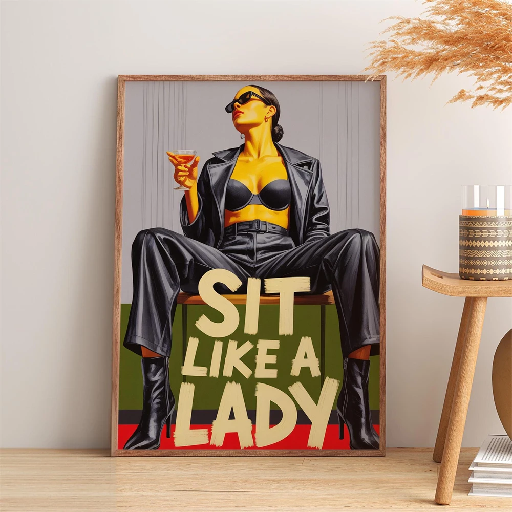 Feminist Wall Art Prints Sit Like a Lady Vintage Poster Empowered Woman Art Print Retro Girl Power Canvas Painting Decor
Feminist Wall Art Prints Sit Like a Lady Vintage Poster Empowered Woman Art Print Retro Girl Power Canvas Painting Decor