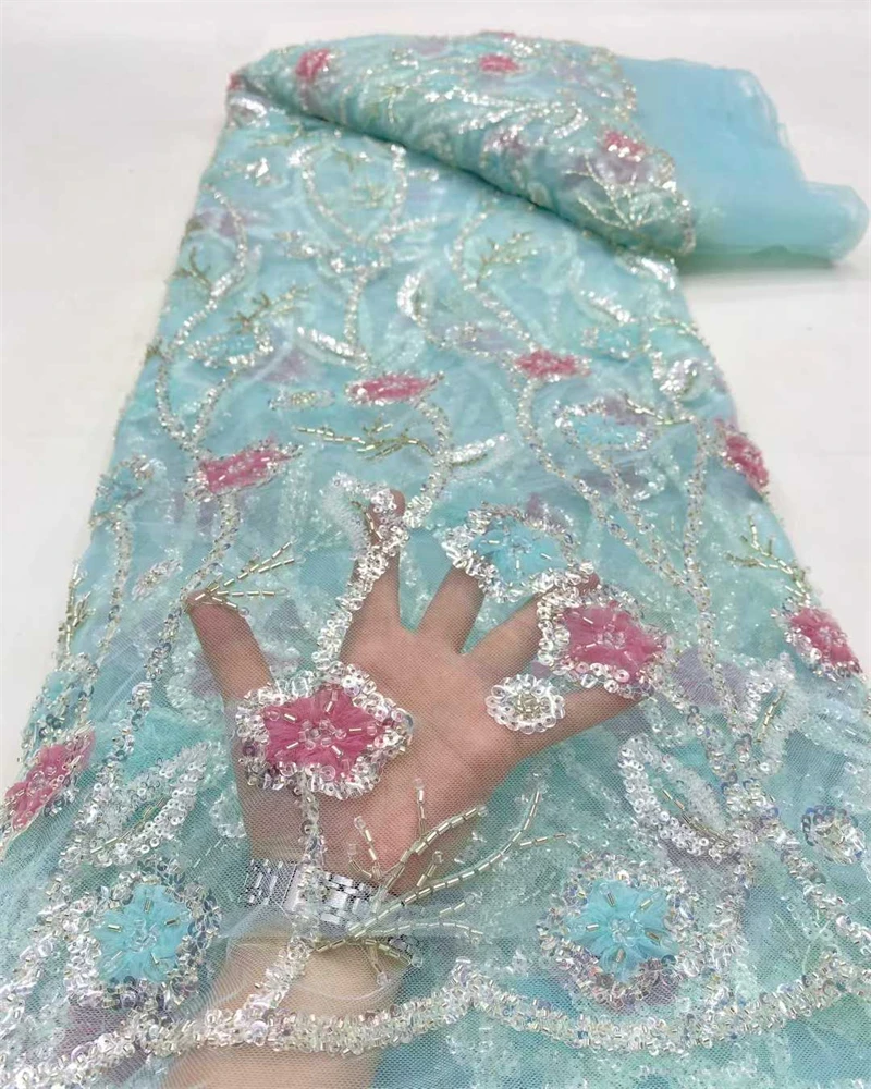 Африканская кружевная ткань с блестками, высококачественный нигерийский французский тюль с бисером для шитья свадебных платьев
Африканская кружевная ткань с блестками, высококачественный нигерийский французский тюль с бисером для шитья свадебных платьев