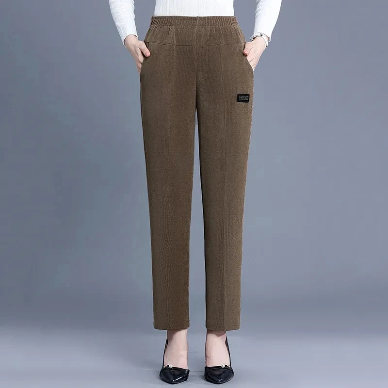 Spring Autumn New Corduroy Casual Haren Pants Women Solid Elastic High Waist Pockets Patchwork Loose Versatile Straight Trousers
Spring Autumn New Corduroy Casual Haren Pants Women Solid Elastic High Waist Pockets Patchwork Loose Versatile Straight Trousers