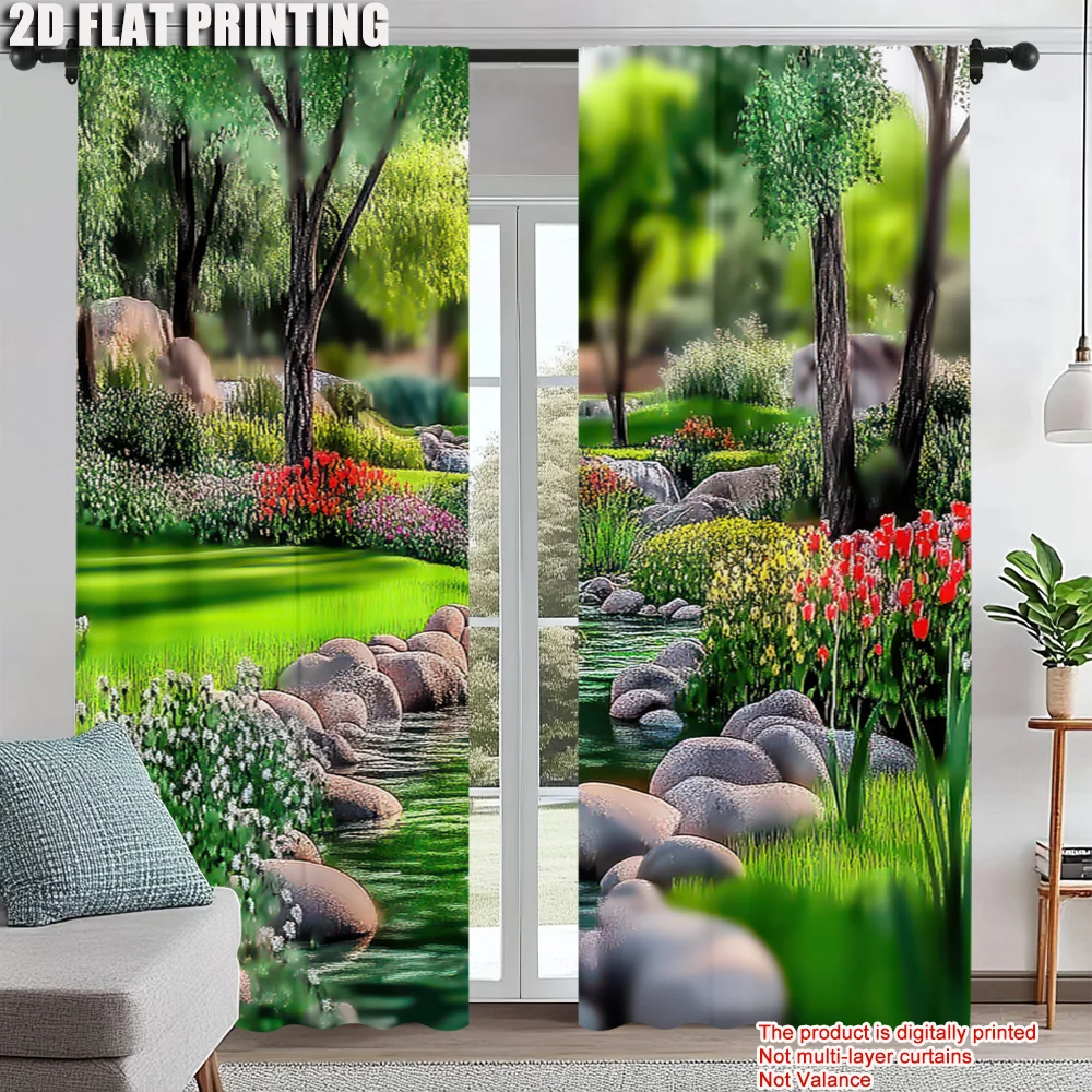2Pcs Art Deco Blackout Curtain Privacy Protection Drapes Polyester Garden Stream Landscape Curtain For Various Room Types
2Pcs Art Deco Blackout Curtain Privacy Protection Drapes Polyester Garden Stream Landscape Curtain For Various Room Types